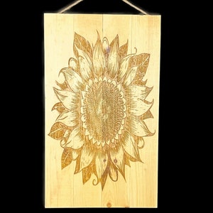 Perfect Sunflower Sign | Custom Engraving | Painted Wood Sign | Flower Decorations | Sunflower Pictures | House Warming Flowers | Sunflowers