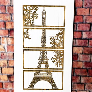 The Eiffel Tower Sign - A Laser Engraved Painted Wood Sign