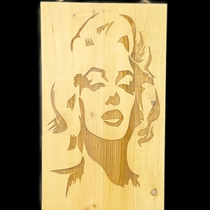 Marilyn Monroe Engraved Wood Sign Custom Gift | Laser Engraved | Pallet Wood Sign | Marilyn Monroe Decor | Man Cave Sign | Housewarming Gift