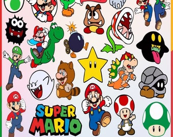Pacchetto SVG di Super Mario / Oltre 200 file vettoriali tagliati (png, eps, dxf)