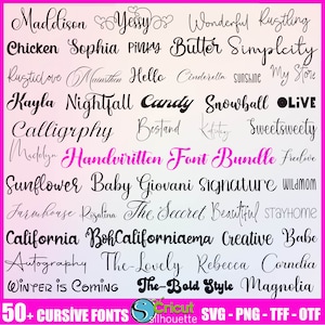 Handwritten Font Bundle, Valentine&#39;s Day  Font, Love Font,  Heart, Cursive , Canva, Script, Crafting, Wedding fonts, Farmhouse Fonts TTF-OTF