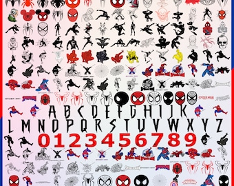 Spiderman SVG Bundle, Clipart, Font, Cricut Silhouette Files (Digital Download)