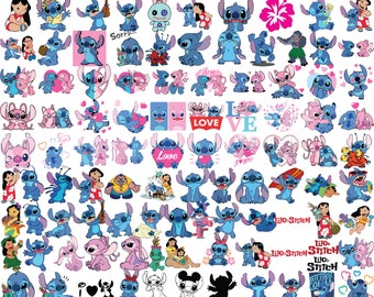 Ponad 440 plików warstwowych Lilo i Stitch | Clipart, Cricut, sylwetki, pliki wektorowe do cięcia | lilo i stich clipart png | Ponad 110 unikalnych projektów