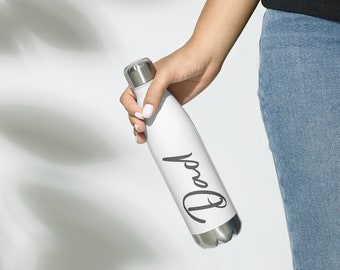 Dad - Father's Day Gift - Stainless Steel Water Bottle (White/Black)
