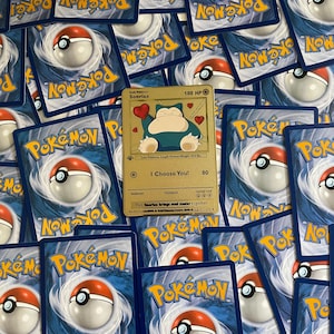 I Choose You – Snorlax in Love: Snorlax - Gold Metal Card. A special gift, perfect for a unique and unforgettable thought.