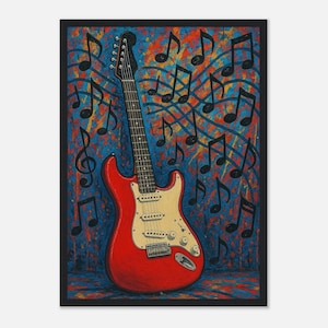 Graffiti Electric Guitar Framed Poster - Ready to Hang