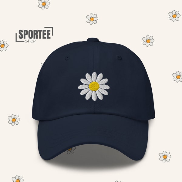 Pâquerette casquette de Baseball, casquette brodée fleur, marguerite