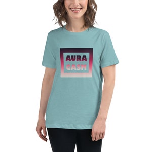 Women's Relaxed T-Shirt, aura, trendy, red, sprituality
