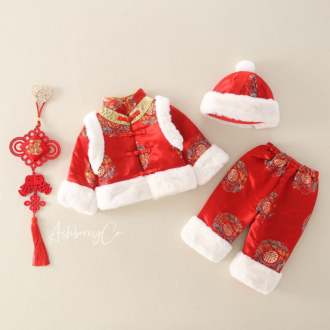 Chinese Baby Clothes, Traditional Red Tang Suit Romper, Chinese New