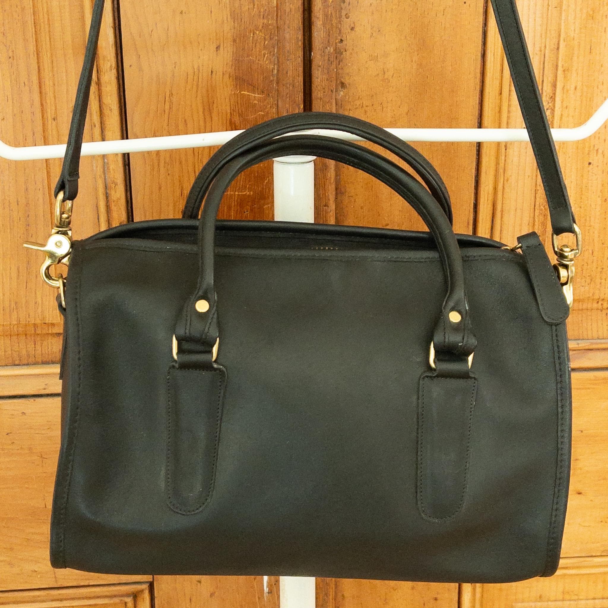 希少！MADISON BAG 1994's Vintage 新品 Vintage 90s Coach Black Madison Leather Satchel Bowling Bag