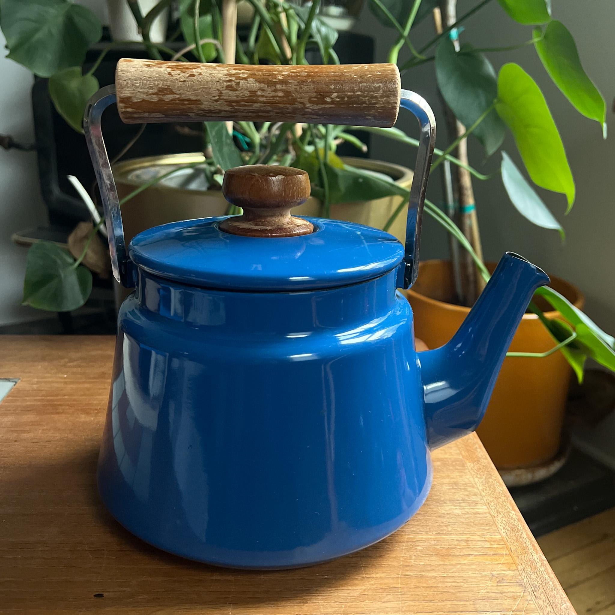 Kobenstyle Dansk Blue Vintage Enamel Kettle Tea Pot - Design Jens