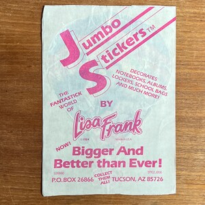 Rare Vintage Jumbo Lisa Frank Unicorn hot air balloon with bear sticker 80s 
IYKYK, bring this one home for nostalgia sake and share the fun with the children in your life. Vibrant colors :)

Measures 7" x 10" (including backing). Still on original backing.