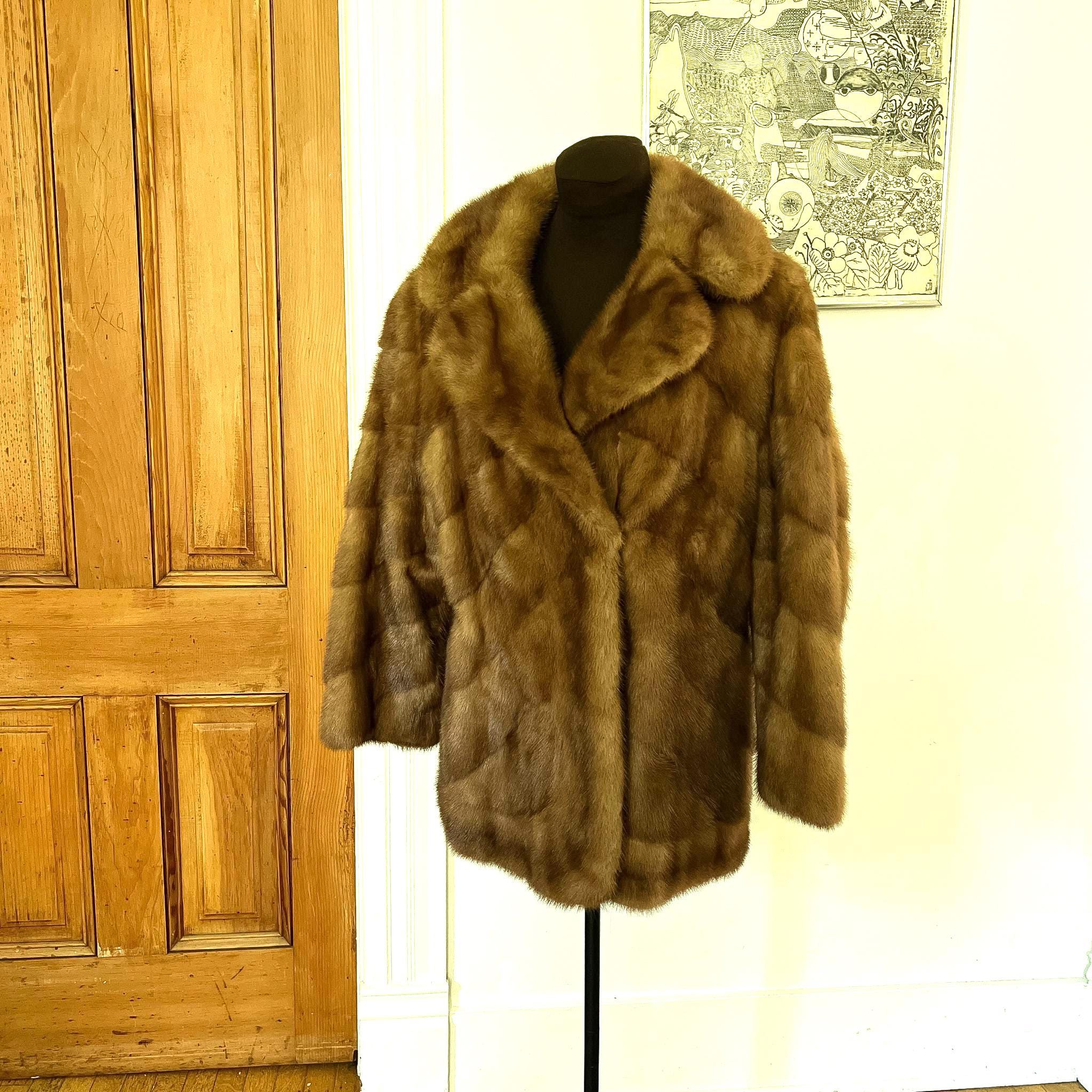 Allison Brown FLUFFY REVERSIBLE FUR COAT New