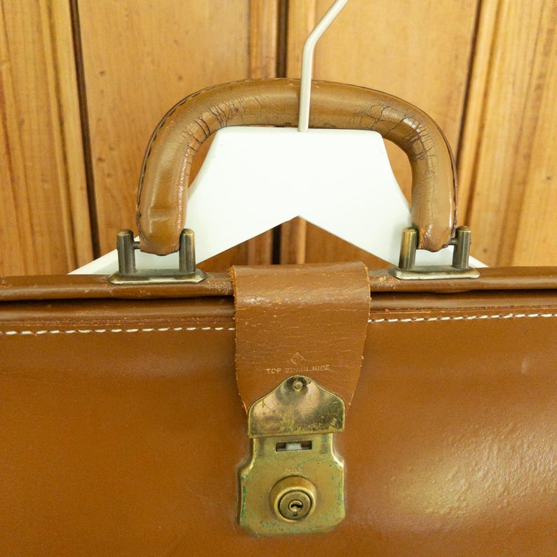 Vintage Leather Briefcase Monogrammed Accordion Attache Case 70s ...
