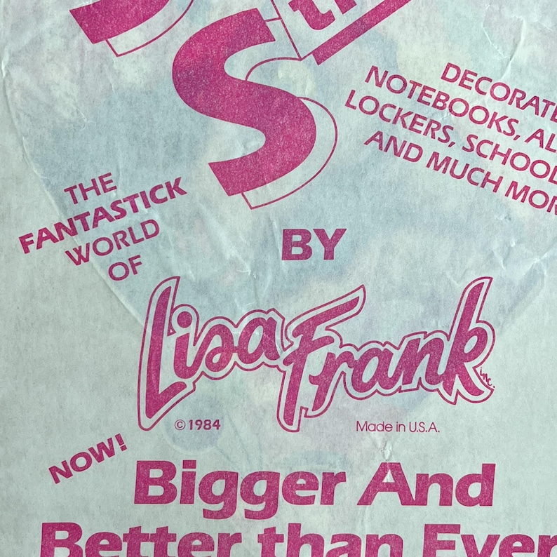 Rare Vintage Jumbo Lisa Frank Unicorn hot air balloon with bear sticker 80s 
IYKYK, bring this one home for nostalgia sake and share the fun with the children in your life. Vibrant colors :)

Measures 7" x 10" (including backing). Still on original backing.