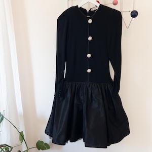 Vintage 80s black tulle party cocktail dress