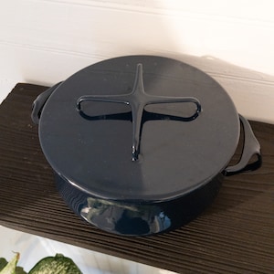 Vintage Kobenstyle Dansk Mid-Century Modern MCM Midnight blue Enamel Dutch Oven Sauce Pot France 60s