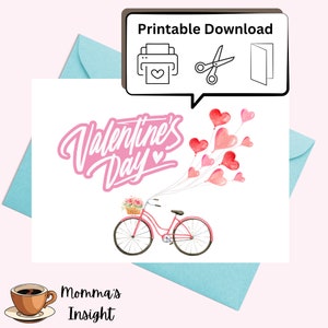 Carte de voeux Saint Valentin vélo imprimable