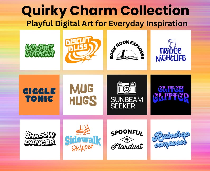 12 Quirky Charm Collection Quotes Bundle Motivational Etsy