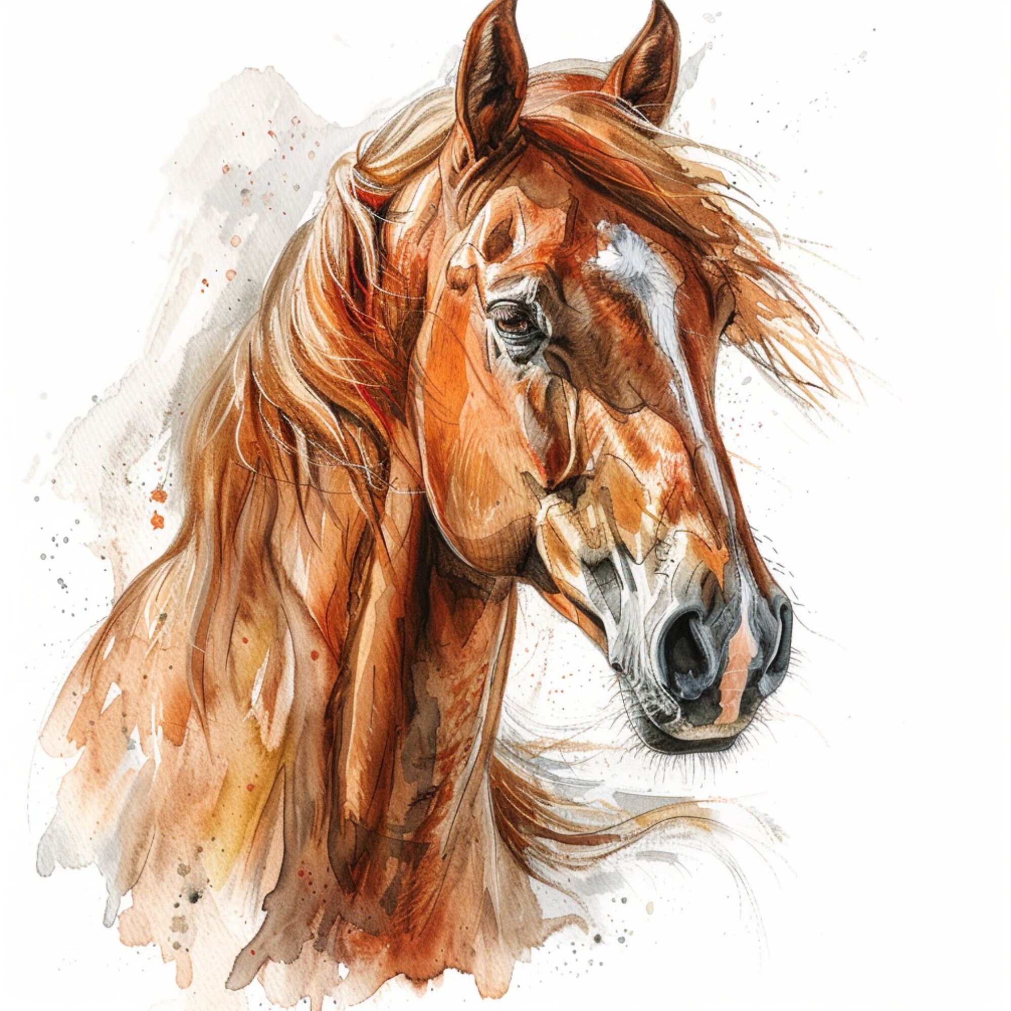 Printable 8 Horse Clipart, Printable Watercolor Clipart, High Quality ...