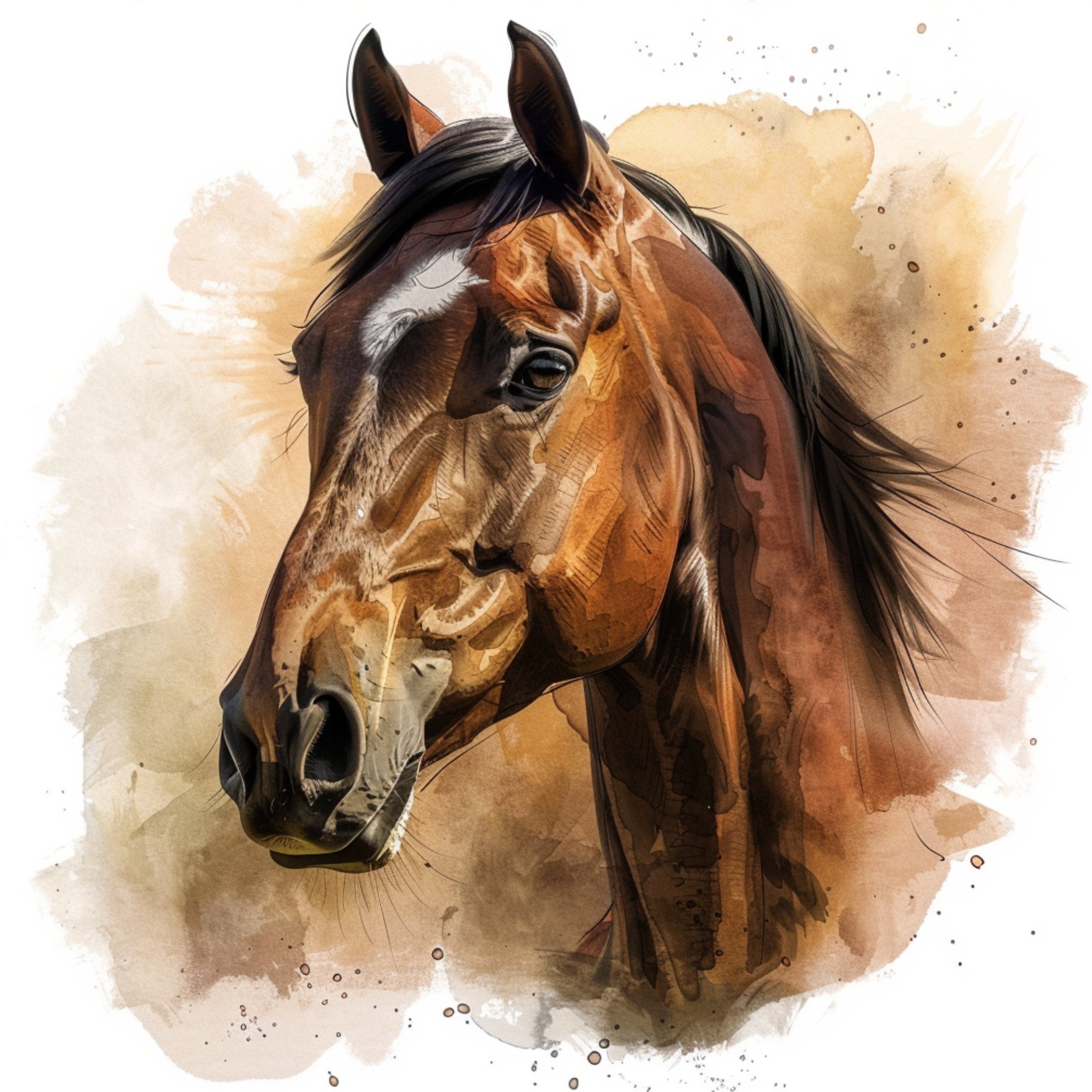 Printable 8 Horse Clipart, Printable Watercolor Clipart, High Quality ...