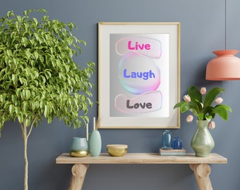 Printable Wall Art, Live, Laugh, Love Quote Printable Wall Art