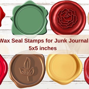 Wax Seal Stamps voor junk journal, Vintage Digital Wax Seal scrapbooking - Sealing Wax Letters Clip Art