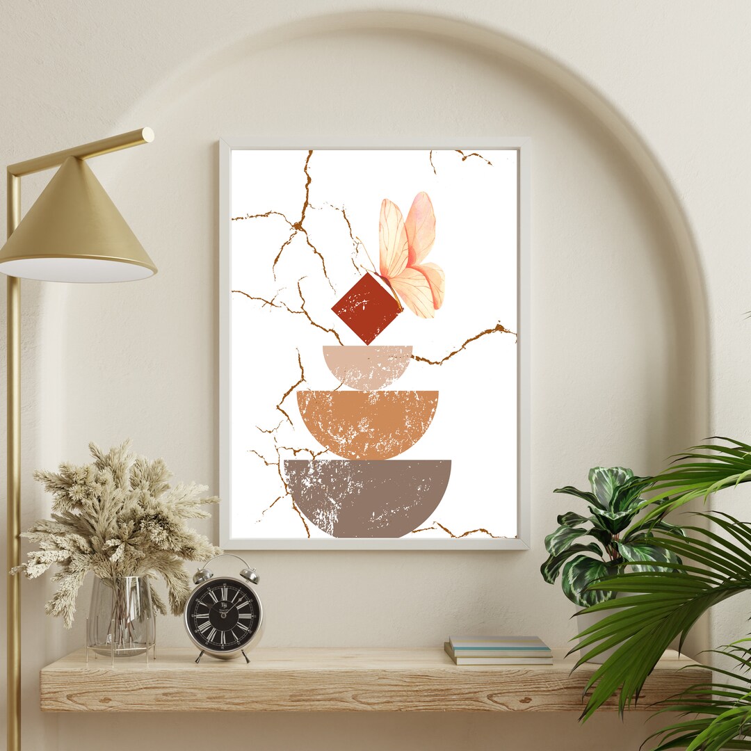 Printable Wall Art, Neutral Modern Wall Art Decor, Minimalist Butterfly ...