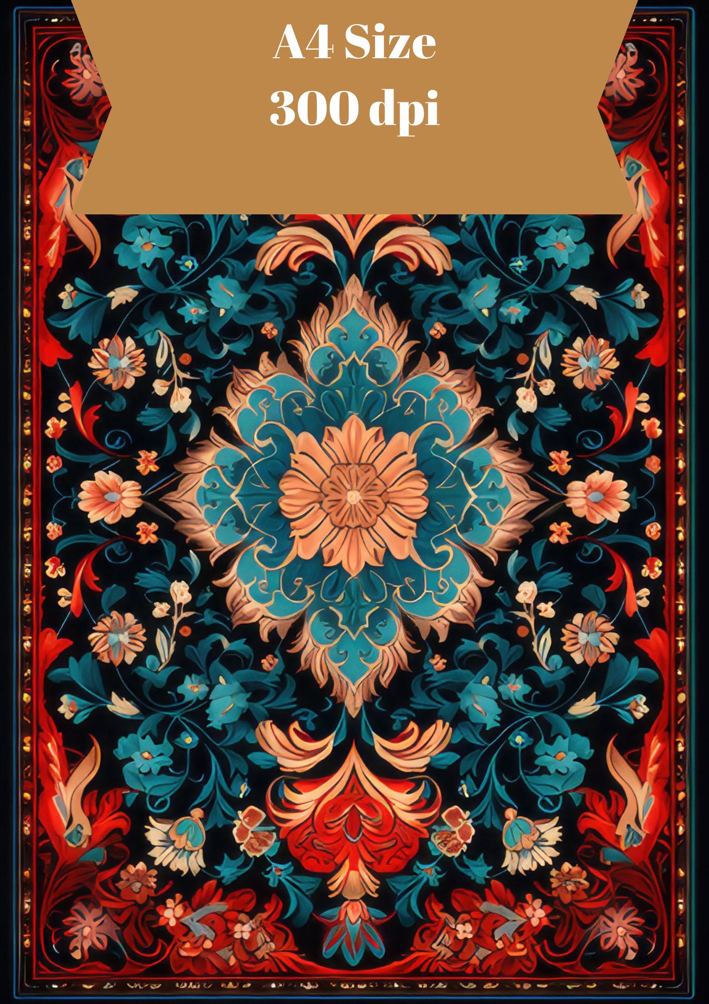 Printable Turkish Rug Digital Paper, Carpet Digital Paper, Ornament ...