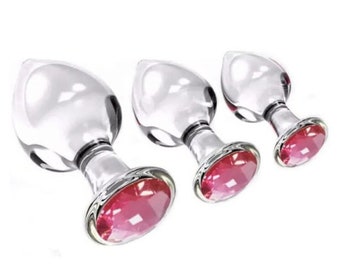 Glass Anal Pleasure Toy Set for Adults 3 Sizes