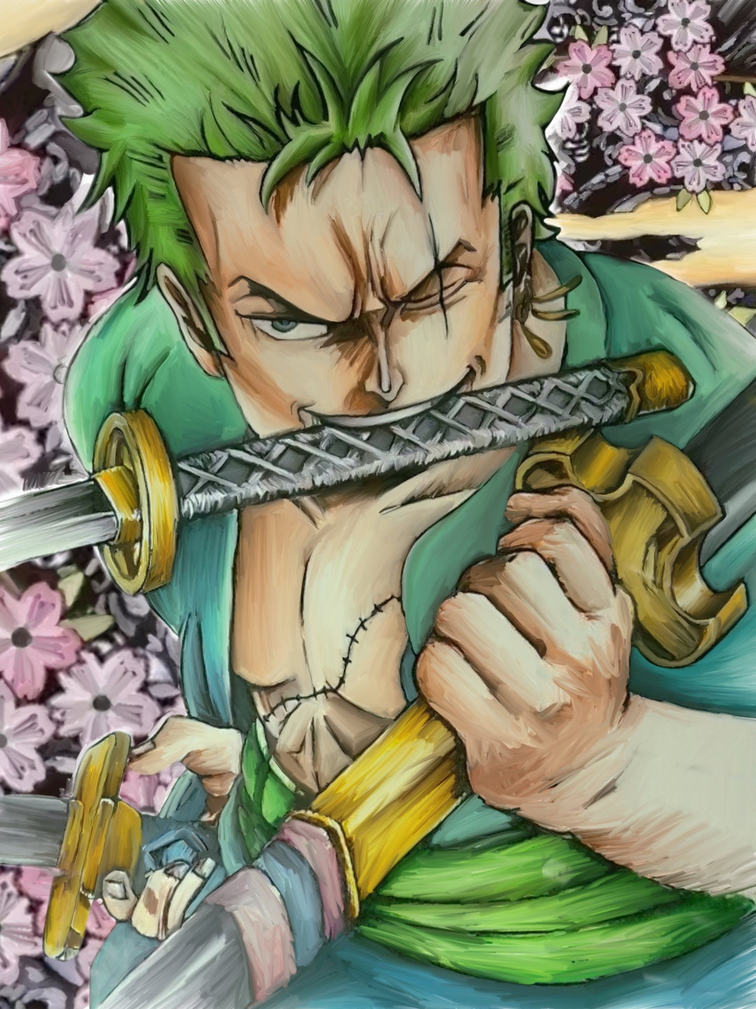 Croquis de Zoro animé One Piece Etsy France