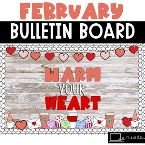 Februar Bulletin Board Coffee Cafe Dekor Warm Your Heart Valentinstag Bulletin Board Winter Bulletin Board Starbooks Dekor Kit