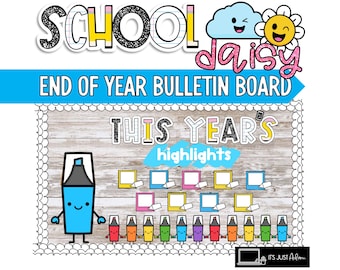 School Daisy Bulletin Board || School Supplies Bulletin Board || End of Year Bulletin Board School Daisy Door Decor This Year's Highlights