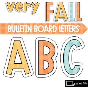 Fall Bulletin Board Letters || Fall Plaid Bulletin Board Letters (*DIGITAL FILE To PRINT*) Very Fall October November