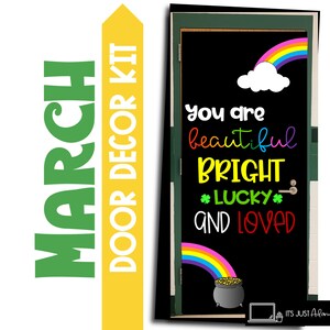 March Door Themed Decor St. Patrick&#39;s Day Bulletin Board Loved Door Spring Bulletin Board Kit
