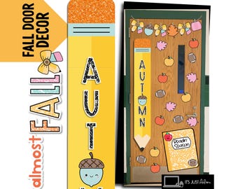 Autumn Pencil Door | Fall Composition Notebook Classroom Decor | Welcome Pencil Door | Composition Notebook Classroom Decor