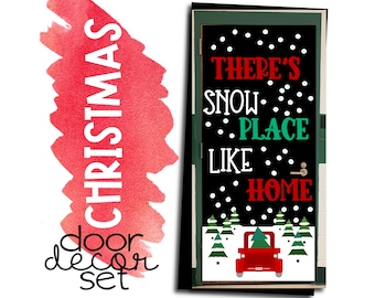Snow Place Like Home December Door Themed Decor Kit Christmas Bulletin Board Holiday Classroom Door Holiday Bulletin Board