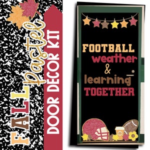 Fall Pastel Football Door Decor Fall Autumn November October Bulletin Board Bulletin Board Halloween Bulletin Board October Door Decor