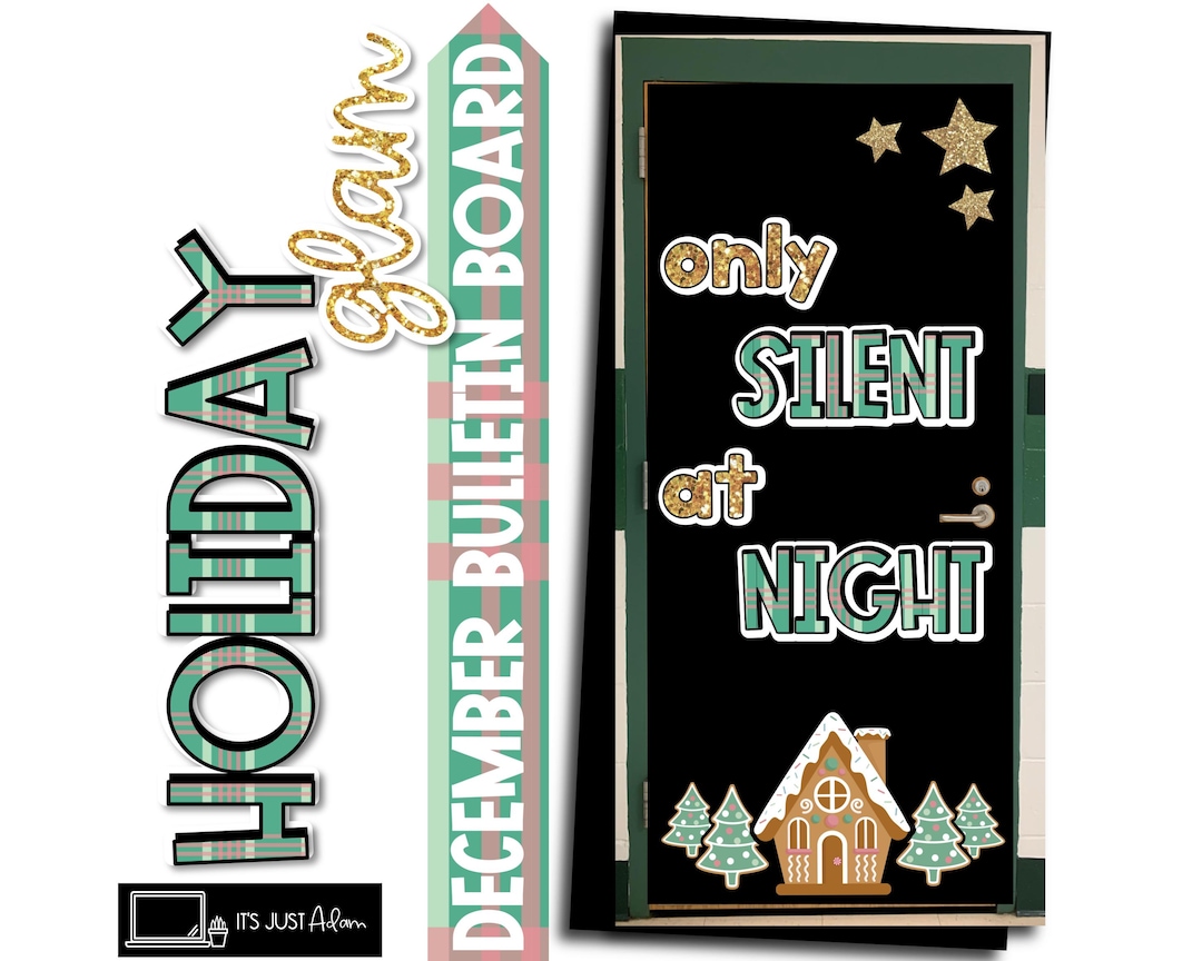 Christmas Door Decor Holiday Glam Door Decor Set Christmas Bulletin ...