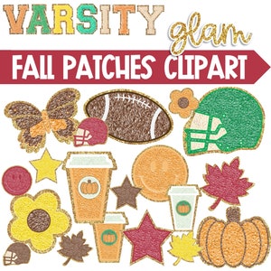 Smiley Face Patch Clip Art Autunno Varsity Glam Autunno Ottobre Novembre Clipart