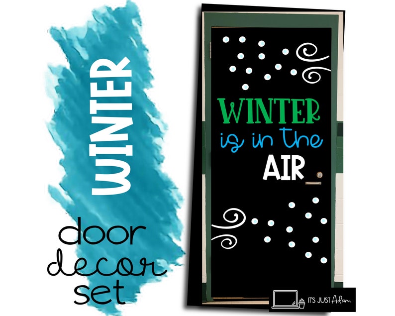 Winter is in the Air January Door Themed Decor Set Winter Bulletin Board January December Boho