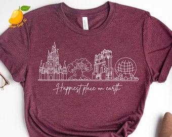 Disneyland Happiest Place On Earth Shirt, Disney Family Shirt, Disney Castle Tee, Disney Aesthetic Shirt, Disneyland Vacation Shirts