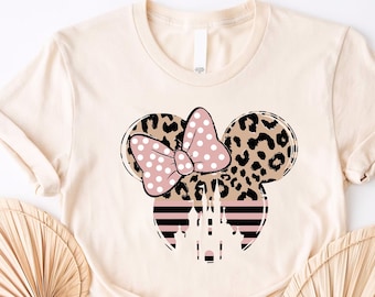 Minnie Shirt, Leopard Cheetah Print Shirt, Disneyworld Shirts, Disney Girls Trip Tee, Animal Shirt, Minnie Ear Shirt, Disney Ear Gift Shirt