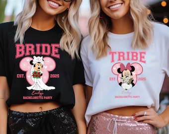 Custom Disney Bachelorette Shirt, Minnie Bride T-Shirt, Bridal Party Tee, Disney Bride Team Shirt, Wedding Party Gift