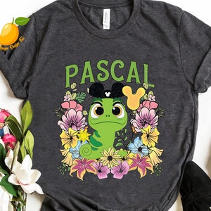 Vintage Tangled Pascal Shirt, Tangled Shirt, Rapunzel Family Shirt, Magic Kingdom Shirt, Disneyland Trip Tee, Disney Floral Shirt