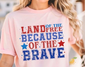 Land Of The Free Because Of The Brave America Tee, 4th Of July Shirt, American Tee, Memorial Day Shirt, Freedom Tee, Independence Day Shirt