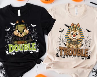 Comfort Colors® Chip and Dale Halloween Shirt, Disney Halloween Couple Shirts, WDW Halloween Family Party Tees