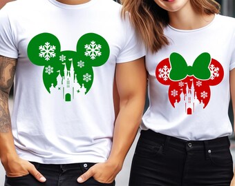 Disney Christmas Castle Shirt, Disney Christmas 2026 Family Shirt, Mickey And Friends Xmas Couple Shirt, Mickey's Very Merry Christmas Shirt