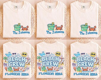 Custom Beach Vacation Group Shirt, Personalized Beach Crew Shirt, Vacay Family Beach Tees, Trendy Summer 2026 Vacation Tee