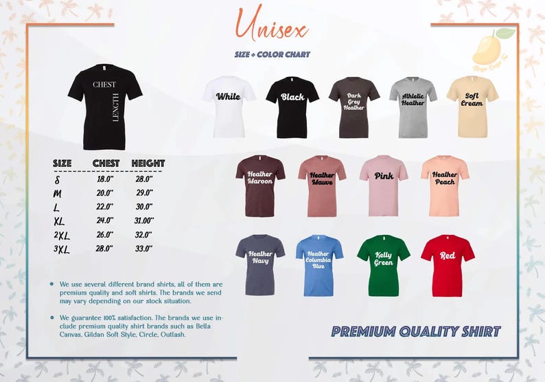 a picture of a t - shirt size guide